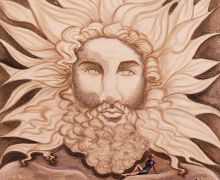 Dieu soleil et BB - CARRE: 80 x 80cm