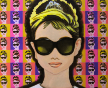 Zoom sur Audrey Hepburn - CARRE : 80 x 80 cm